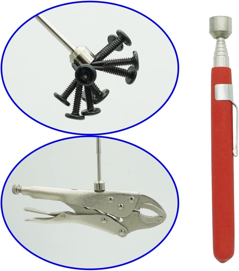VASTOOLS Telescopic Magnetic Pickup Tool,5LB Magnet Stick,24" Extendable Magnet with Pocket Clip - Image 3